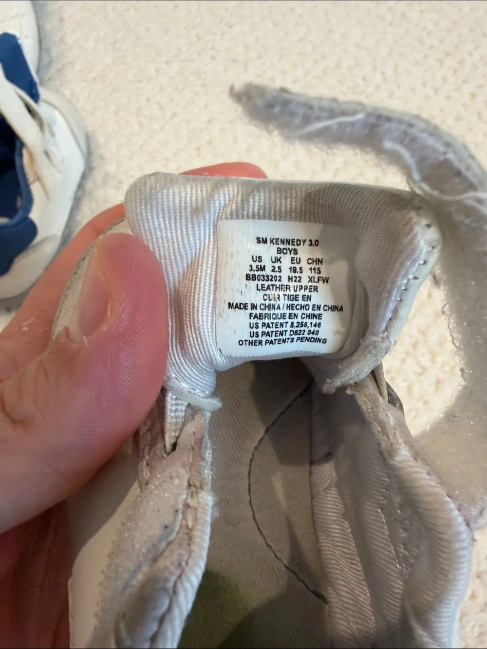 Stride Rite Kids White and Gray Velcro Walking Sneakers - Pair